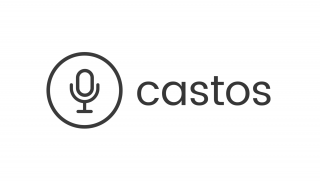 Castos logo consisting of a podcast microphone sketch in a circle
