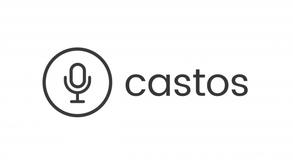 Castos logo consisting of a podcast microphone sketch in a circle