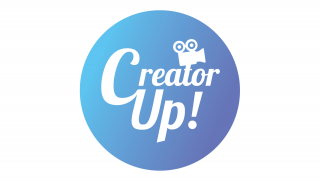 Blue CreatorUp! logo icon on a white background