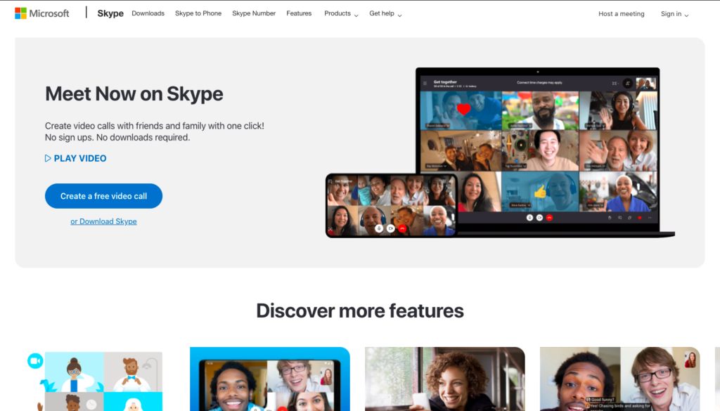 Skype video software