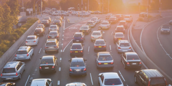 Dozens of cars stuck in traffic
